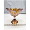 Image 1 : Large marigold carnival glass serving dish/fruit bowl