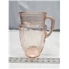 Image 1 : Pink depression glass pitcher - 8.25"H