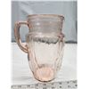 Image 4 : Pink depression glass pitcher - 8.25"H