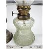 Image 3 : Pair of small oil lamps - Brown and Clear glass