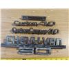 Image 1 : vintage metal vehicle badges - Custom 10, Custome Camper 10, Chevy Van 30, 8 350
