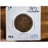 Image 1 : 1871 Prince Edward Island (PEI), Canadian 1 cent coin penny - Queen Victoria