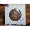 Image 1 : 1888 H, Canadian 1 cent coin penny - RARE