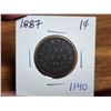 Image 1 : 1887 Canadian 1 cent coin penny