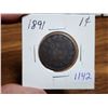 Image 1 : 1891 Canadian 1 cent coin penny