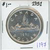 Image 1 : 1951 Canadian voyageur silver dollar