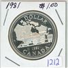 Image 1 : 1981 Canadian "Train" silver dollar
