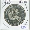 Image 1 : 1983 Canadian "Universaide" silver dollar