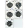 Image 1 : 5x - Canadian nickel dollars - 1980, 1982, 1984-86