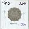 Image 1 : 1912 Canadian silver 25 cent coin