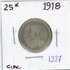 Image 1 : 1918 Canadian silver 25 cent coin
