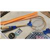 Image 4 : Collection of sports items - Badmintion rackets, over the door basketball hoop, single trading card,