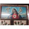 Image 2 : framed jesus picture, 2 needle point pictures and picture frame