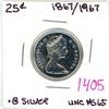 Image 1 : 1867-1967 Centennial Canadian 25 cent silver "Lynx" coin