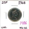 Image 1 : 1968 Canadian 25 cent coin