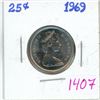 Image 1 : 1969 Canadian 25 cent coin