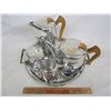 Image 2 : Mid Century Picquot Tea Set Aluminum Tea Pot ,Coffee Pot, Cream, Sugar ,Tray