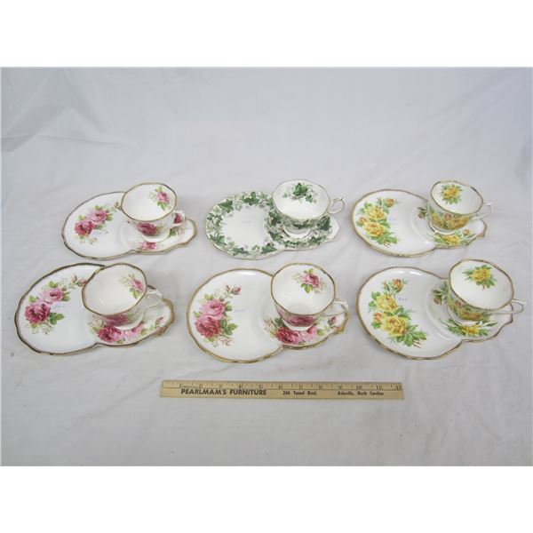 6 Royal Albert Cups and Saucers Tennis Style