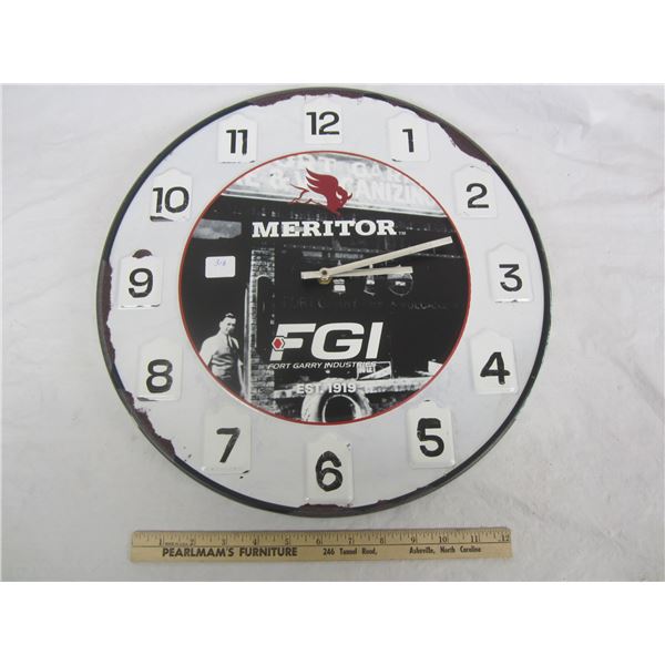 Metal Meritor Wall Clock Ford Gary Industries