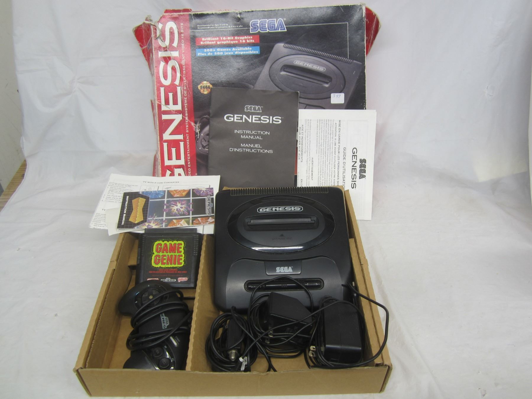 Genesis System Box Reproduction Sega Genesis System with Box Powers Up - Schmalz Auctions