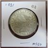 Image 1 : 1921 -morgan silver one dollar coin, MS-60