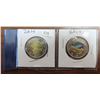 Image 1 : Canada toonie 2017- set of 2 ( aurora borealis) ( non-color/ color)