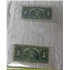 Image 2 : $1 1937 bank of canada 2 bills (z/M, C/L) ( coyne towers and gordon towers signatures)
