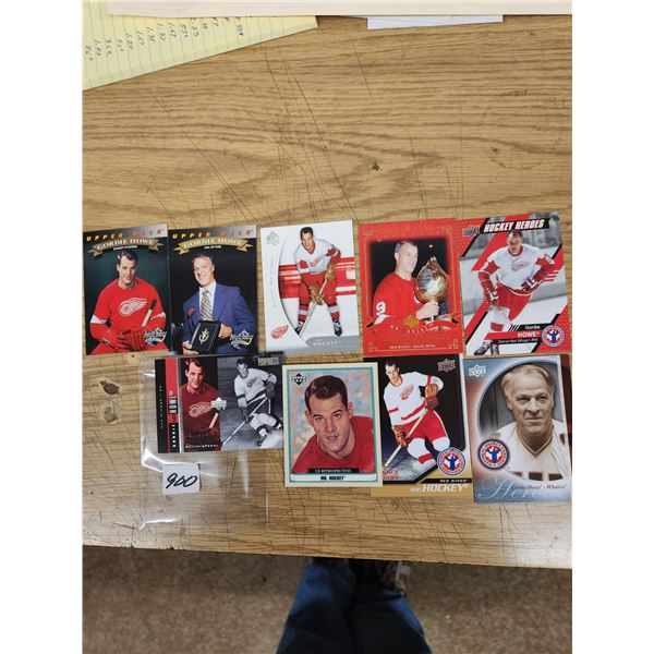 Lot of 9 Gordie Howe Cards