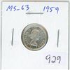 Image 1 : 1959 Canadian Silver 10 cents. MS-63. Bright White.