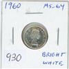 Image 1 : 1960 Canadian Silver 10 Cents. MS-64 Bright White.