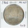 Image 1 : 1966 Large Beads Canadian Silver Dollar. MS-63.