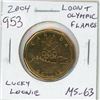 Image 1 : 2004 Lucky Loonie. Olympic symbol & flames. MS-63 from a mint roll.