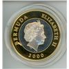 Image 2 : Bermuda. 2000 1 Dollar. The Queen Mother’s Centenary 1900 – 2000. Sterling Silver. Gold Plated. Proo