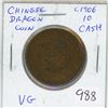Image 1 : China. C1906 10 Cash. Chinese Dragon coin. VG.