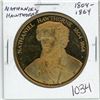 Image 1 : Nathaniel Hawthorne 1804 – 1864 Brass Medal. Famous for his book The House of Green Gables. BU.