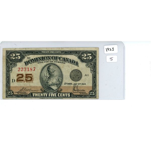 1923 shinplaster D McCavour/Saunders