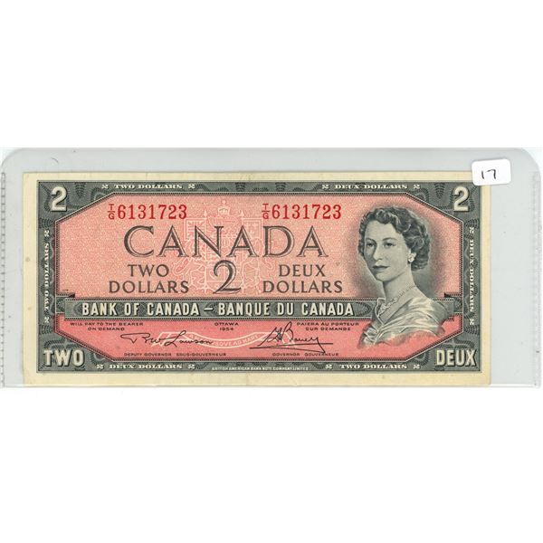 1954 Canadian two dollar bill