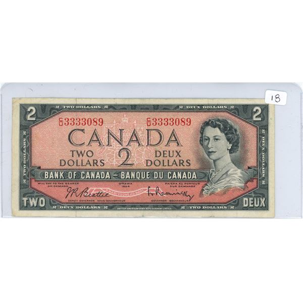 1954 Canadian two dollar bill