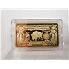 Image 2 : $10 gold plated copper bar, 1 oz US