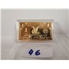 Image 2 : $1 gold plated copper bar, 1 oz US