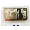 Image 2 : $100 dollars gold plated copper bar, 1 oz Australia