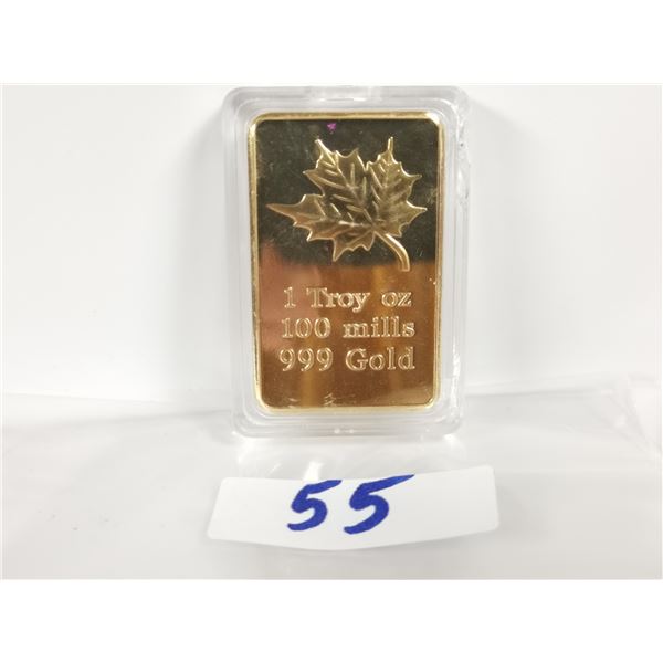 1 oz gold plated copper bar