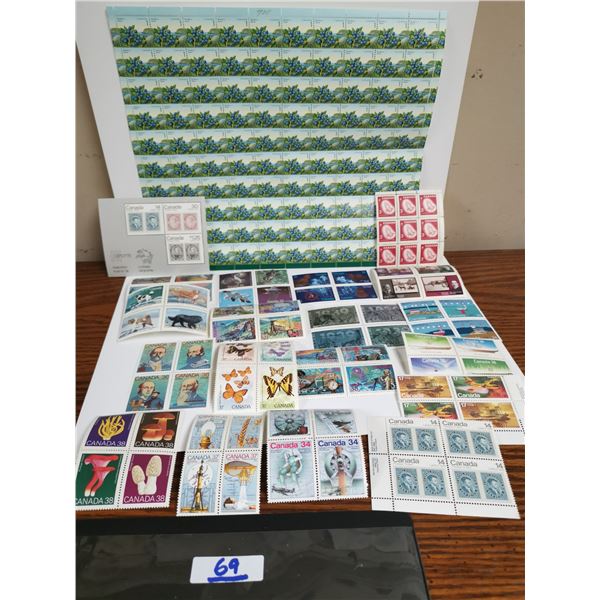 20 blocks of N.O.S. Canadian stamps