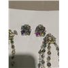 Image 2 : Continental A&B crystal bead necklace and clip earrings