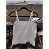Image 9 : Full length cotton Bib Apron with Battenburg lace and cotton bodice