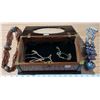 Image 1 : Hand crafted wood box with costume jewelry