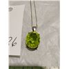 Image 2 : Sterling silver chain with sterling pendant with peridot coloured stone