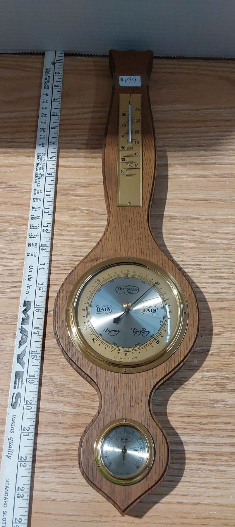 Timber Barometer Wood Barometer made in West Germany - Schmalz Auctions