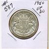 Image 1 : 1950 CANADIAN SILVER 50 CENT COIN