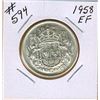 Image 1 : 1958 CANADIAN SILVER 50 CENT COIN